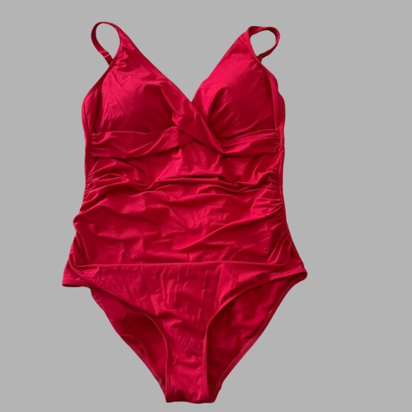 SEA LEVEL Australia Cross Front One Piece Swimsuit Red Women's Size 14 - Picture 1 of 6